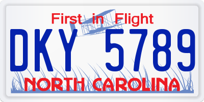 NC license plate DKY5789