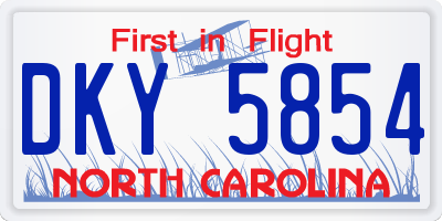 NC license plate DKY5854