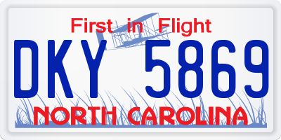 NC license plate DKY5869