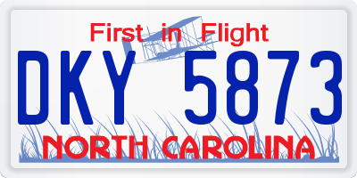 NC license plate DKY5873