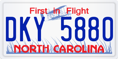 NC license plate DKY5880