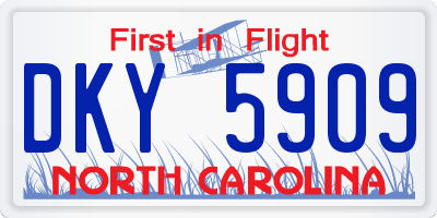 NC license plate DKY5909