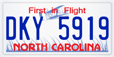 NC license plate DKY5919
