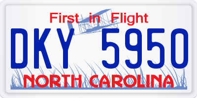NC license plate DKY5950