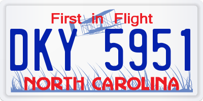 NC license plate DKY5951