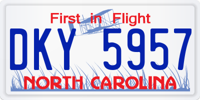 NC license plate DKY5957