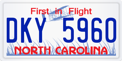NC license plate DKY5960