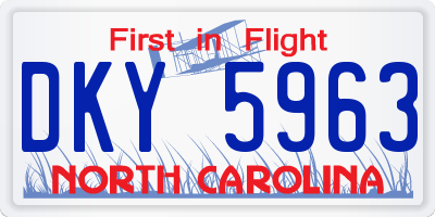 NC license plate DKY5963