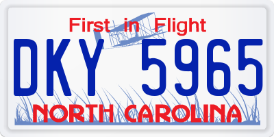 NC license plate DKY5965