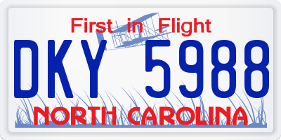 NC license plate DKY5988