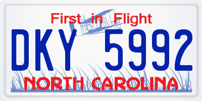 NC license plate DKY5992