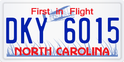 NC license plate DKY6015