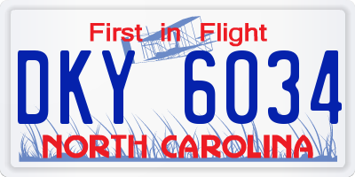NC license plate DKY6034