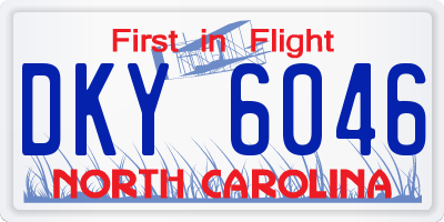 NC license plate DKY6046