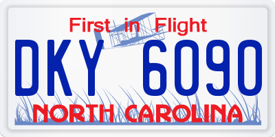 NC license plate DKY6090