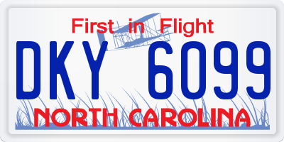 NC license plate DKY6099