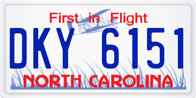 NC license plate DKY6151
