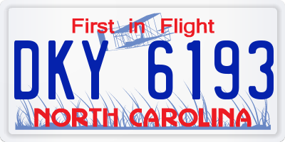 NC license plate DKY6193