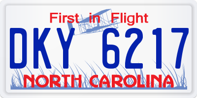 NC license plate DKY6217
