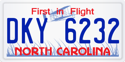 NC license plate DKY6232