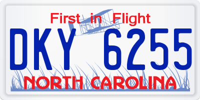NC license plate DKY6255