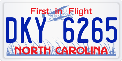 NC license plate DKY6265