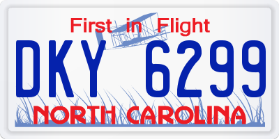 NC license plate DKY6299