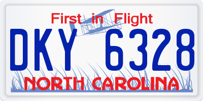 NC license plate DKY6328