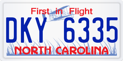 NC license plate DKY6335