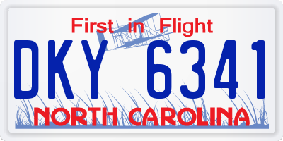 NC license plate DKY6341