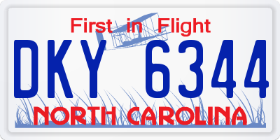 NC license plate DKY6344