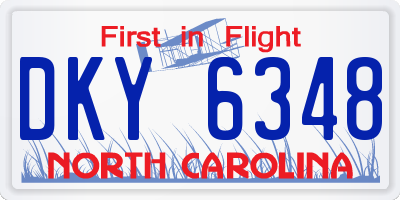 NC license plate DKY6348
