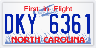 NC license plate DKY6361