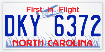 NC license plate DKY6372