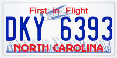 NC license plate DKY6393