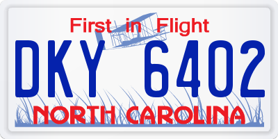 NC license plate DKY6402