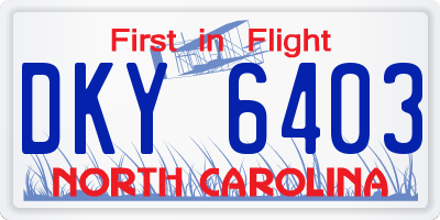 NC license plate DKY6403