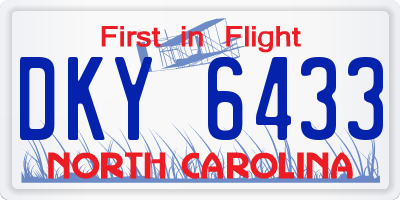 NC license plate DKY6433