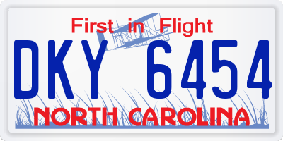 NC license plate DKY6454