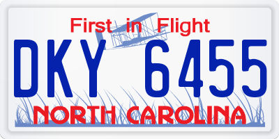 NC license plate DKY6455