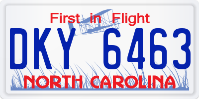 NC license plate DKY6463