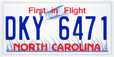 NC license plate DKY6471