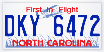 NC license plate DKY6472