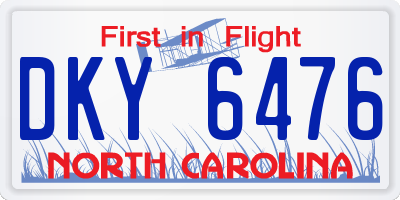 NC license plate DKY6476