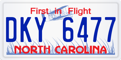 NC license plate DKY6477