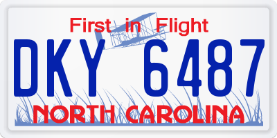 NC license plate DKY6487