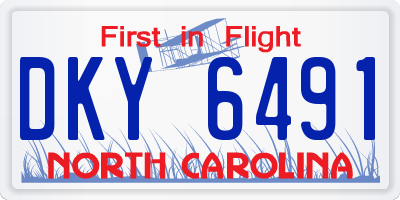 NC license plate DKY6491