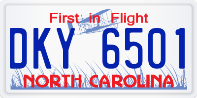 NC license plate DKY6501