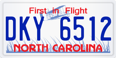 NC license plate DKY6512