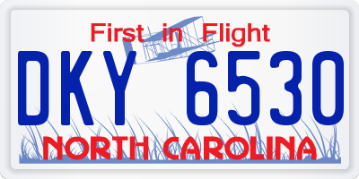 NC license plate DKY6530